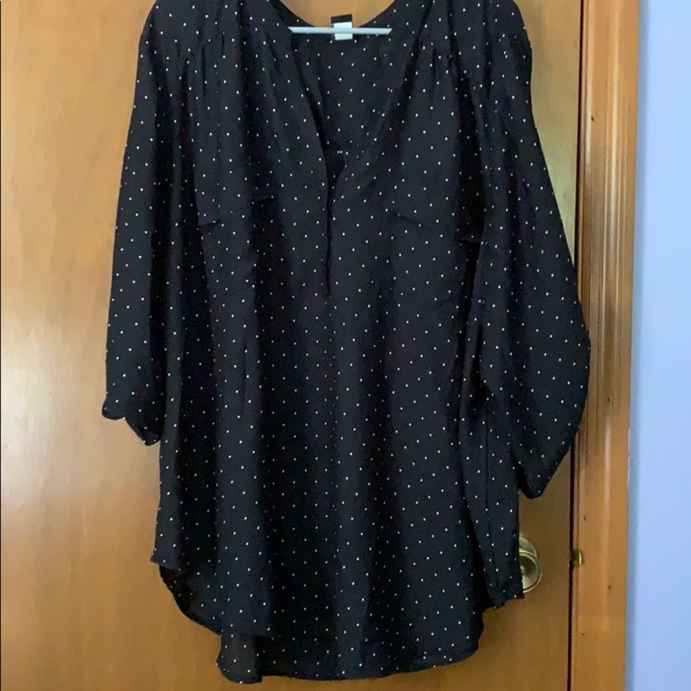 Torrid Harper Polka Dot Chiffon Blouse